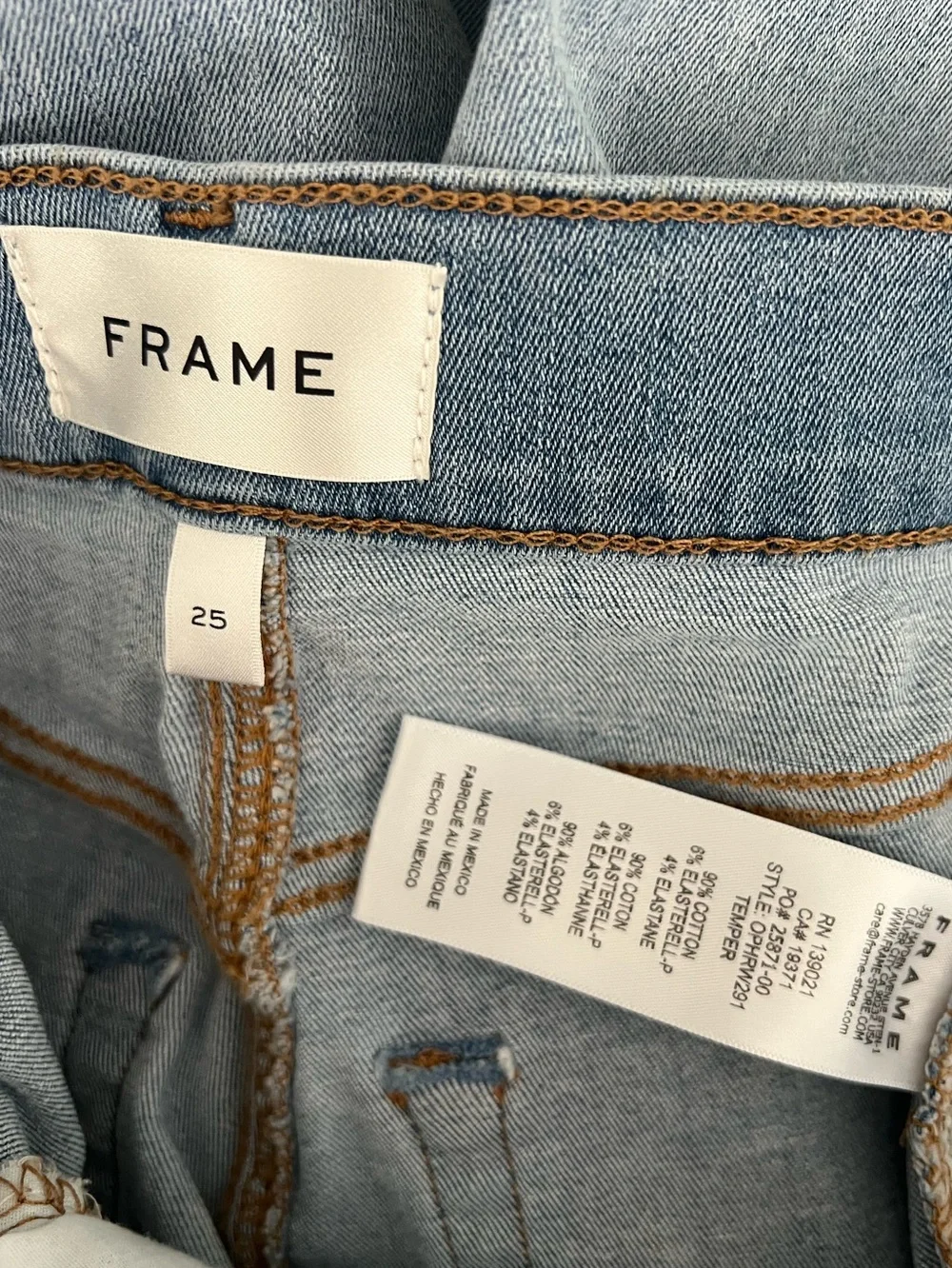 NWT $248 Frame The High Rise Wide Denim Light Blue Jeans Size 25 Stretch - Picture 7 of 14